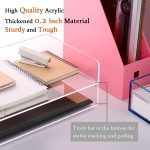 Paper Organizer Tray, Acrylic File Storage for Desk, Enlarged 4 Tiers Trays, Clear Letter Tray for Office Accessories (Multiple 4 Tier Enlarged) - Image 5